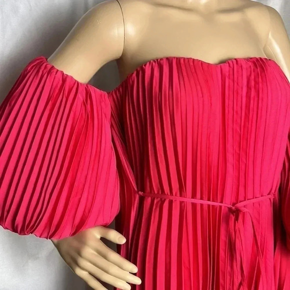 EXPRESS evening dress, HOT PINK MUST HAVE ! NEW!pleated,Romantic,gala,oversized - Picture 8 of 15